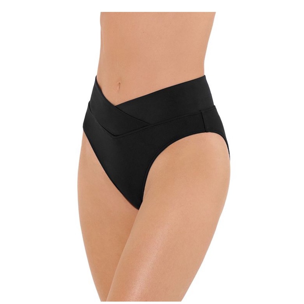 NWT Juniors’ Ninety-Nine Crossover High-Waisted Black Swim Bottoms (XXL)